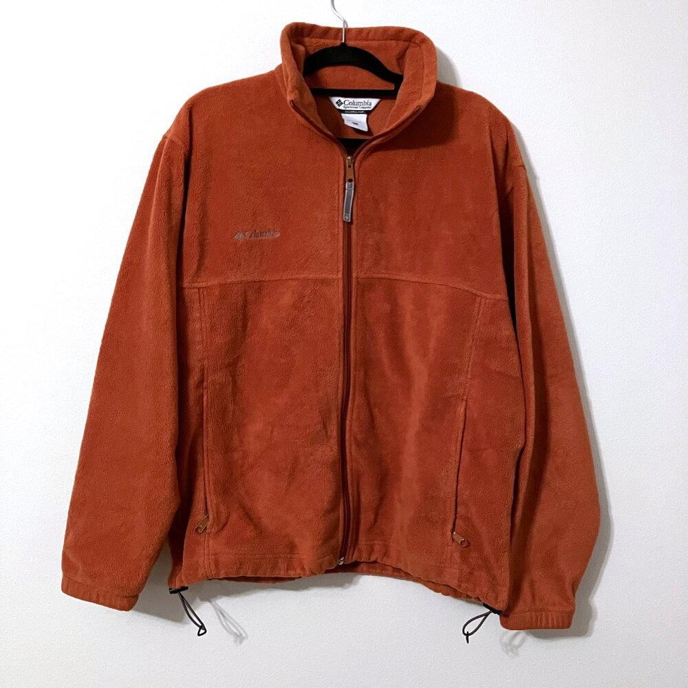Men's Columbia, Burnt Orange Fleece, Full Zip-Up Jacket: Size Large